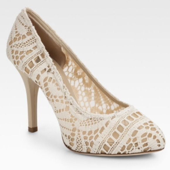 Dolce & Gabbana Shoes - Dolce & Gabbana Ivory Crochet & Mesh Pumps 40 NWT